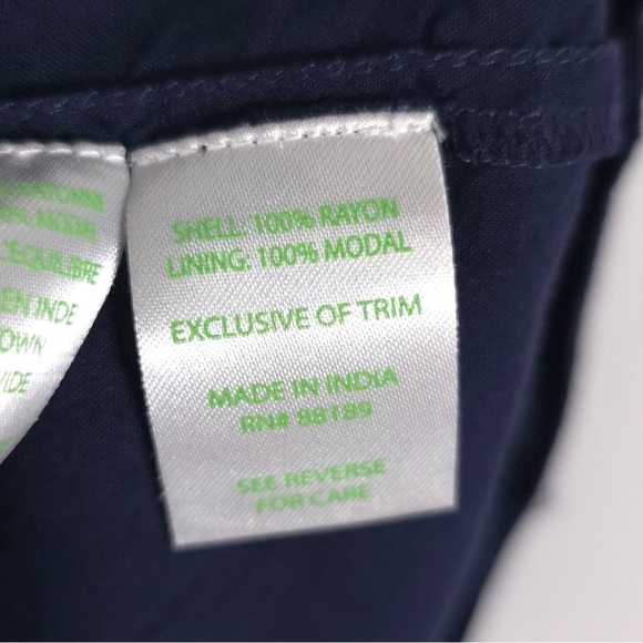 Lilly Pulitzer Joelle Off Shoulder True Navy Gold Gauze Mini Dress Fringe MEDIUM - Picture 15 of 16